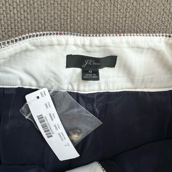 NWT J crew Frankie Rose plaid trousers size 0 - Picture 4 of 5